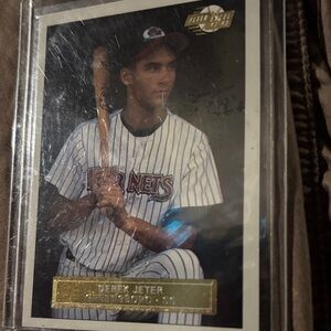 Baseball Trading Card with Player in Striped Jersey